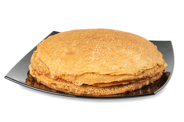 Pancakes on a plate.