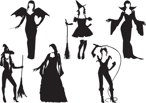 silhouettes of girls