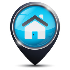 Symbole glossy vectoriel r&eacute;sidence / accueil