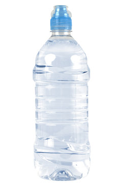Bottled of water on white background