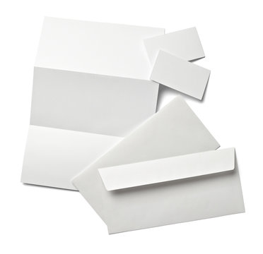 leaflet letter business card white blank paper template