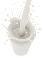 Pouring milk