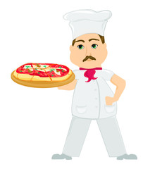 chef with pizza
