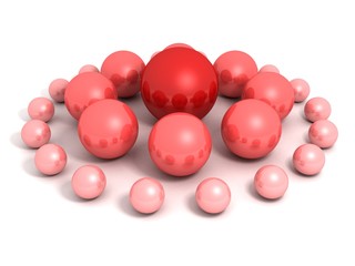 red ball leader of abstract business team