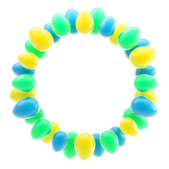 Circular easter egg glossy bright ornament