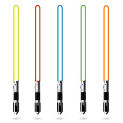 Obraz premium Vector color ligth saber set