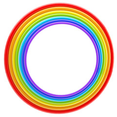 Abstract frame:rainbow colored rings isolated