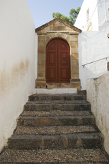 Wejście do starego, greckiego domu