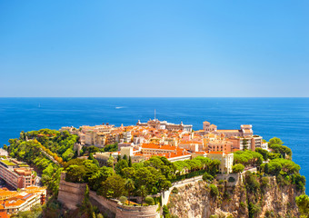 Panoramic view of Monaco with Prince's Palace