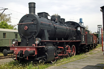 Fototapeta premium Old locomotive in museum