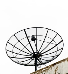 Satellite dish black isolated
