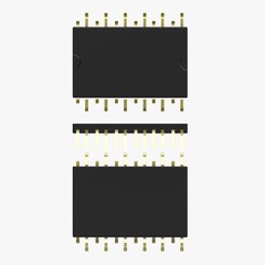 3d render of micro processor