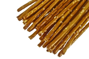 salted sticks isolated on white background