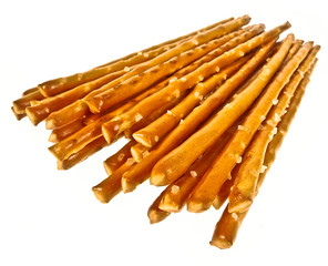 salted sticks isolated on white