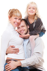 happy family over white background