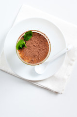 vanilla dessert with cocoa