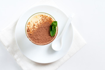 vanilla dessert with cocoa