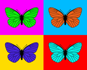 Panele Szklane Podświetlane  Motyle