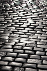 Abstract background of fragment of stone blocks pavement surface