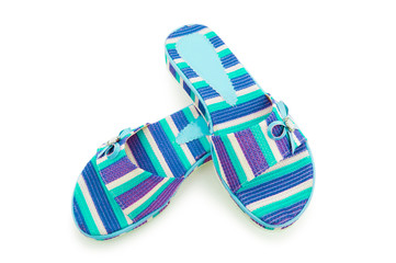 Summer colourful shoes on white