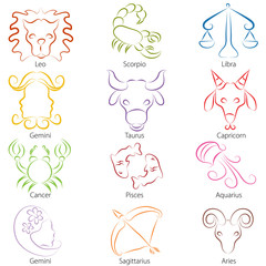 Zodiac Sign Line Art