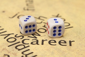Career and dice concept