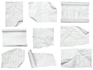 white crumpled  paper with curled edge