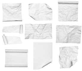 white crumpled  paper with curled edge