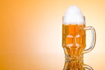 Beer glass on the table