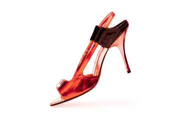 Female shoes on white background