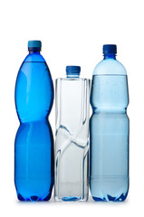 Naklejka premium Water bottles as healthy drink concept