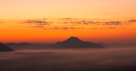 Fototapeta na wymiar Morning over mountain in northeast of Thailand