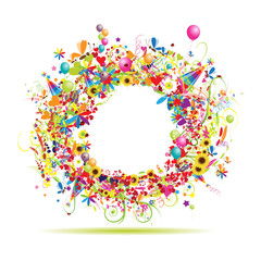 Happy holiday, funny frame, insert your photo here