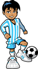 Cartoon soccer football player