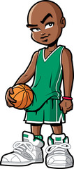Basketball player with attitude and big sneakers