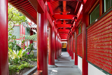 Chinese Buddhist Temple Outside Corridor