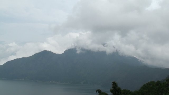 Mountain shrouded sky, volcano, Bali Indonesia
