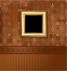 retro frame with gold leaf