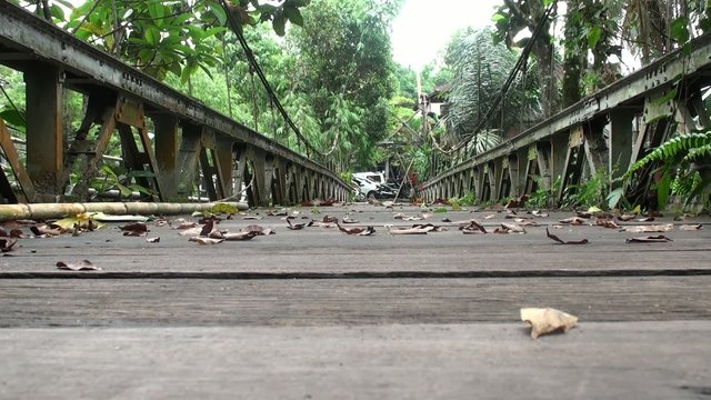 Bridge in small jungle village