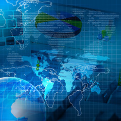 Global financial color charts and graphs