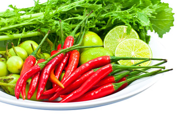 Red chilli with fresh vegetables
