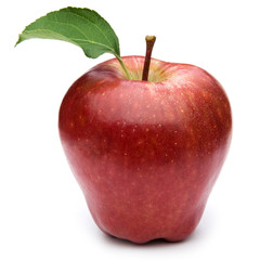 Red apple isolated on white .