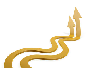 winding arrow path