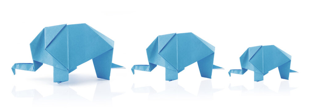 Origami Elephant Family