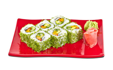 japan vegetarian roll with dill and vegetables