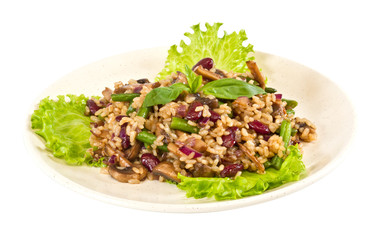 tasty rice with mushrooms