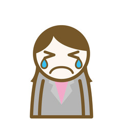 アイコン ビジネスウーマン A212 泣く