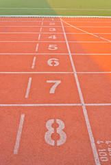 Fototapeta premium Running track starting lane