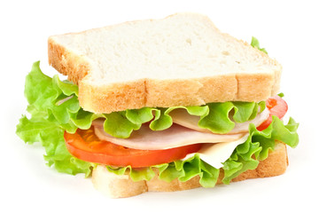 Sandwich on white background