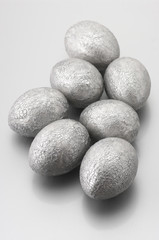 Silver Easter eggs